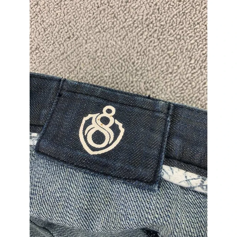 Y2K‎ Eight 732 Jeans Men 44x34 Baggy Wide Leg Denim Pants Dark Blue 100% Cotton